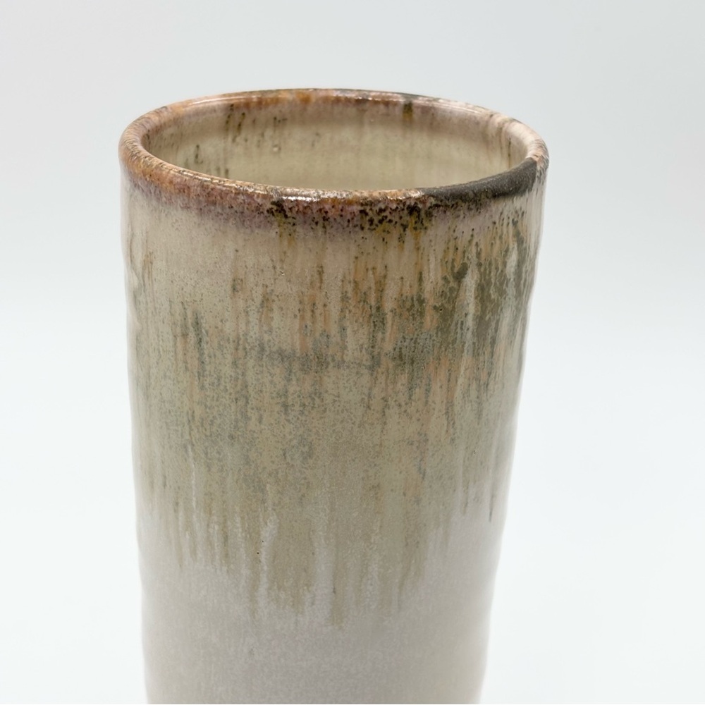 All Pigeon River Pottery Handcrafted Artisan Ceramic‎ Vase in Cream and Brown - Picture 2 of 11